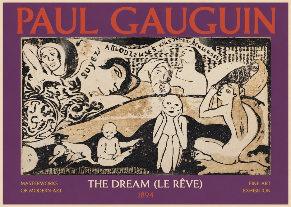 Paul Gauguin The Dream (Le Rêve) No2 - Póster