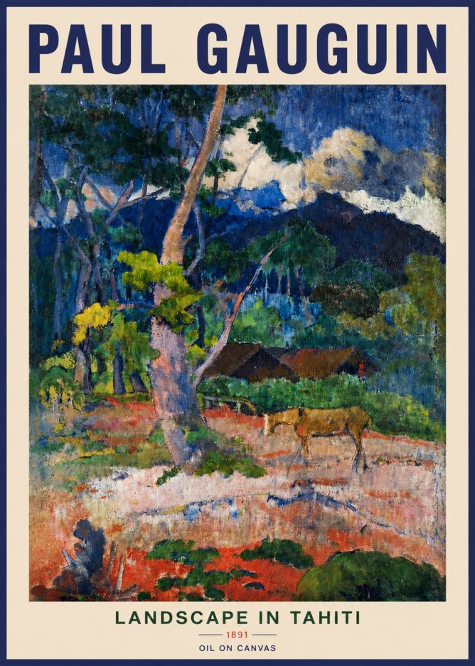 Paul Gauguin Landscape in Tahiti III No3 - Póster
