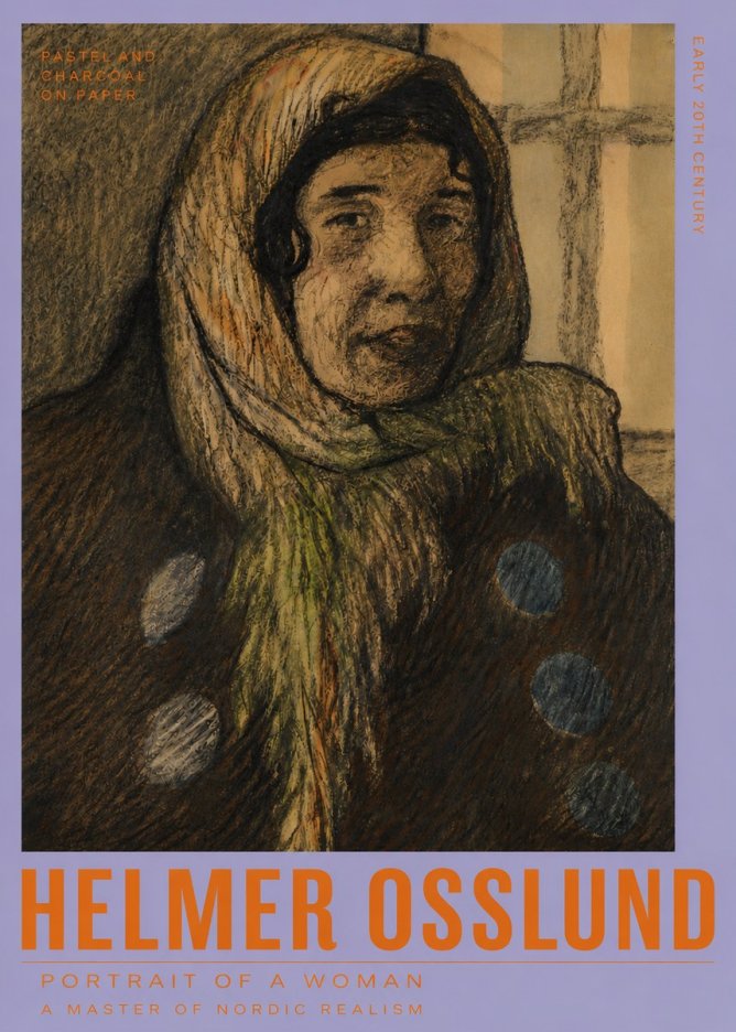 Helmer Osslund Portrait of a Woman No4 - Póster
