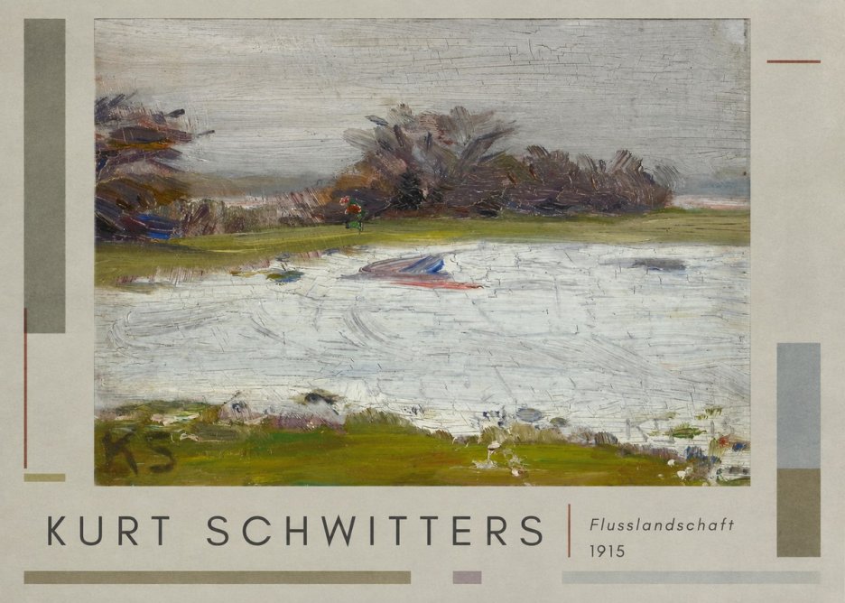 Kurt Schwitters Flusslandschaft No2 - Póster