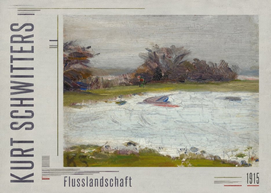 Kurt Schwitters Flusslandschaft No3 - Póster