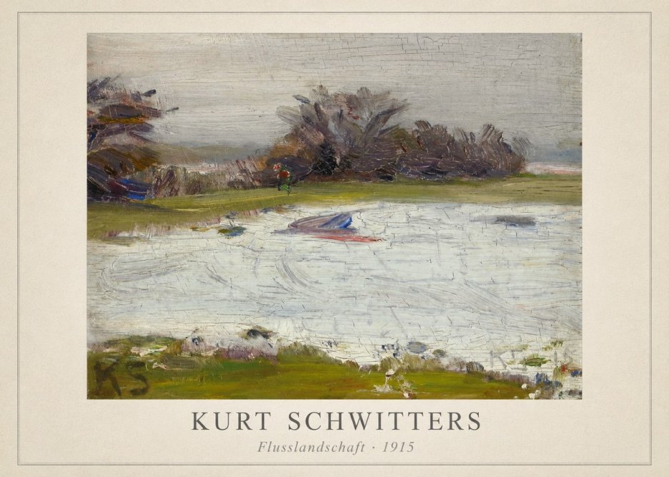 Kurt Schwitters Flusslandschaft No5 - Póster