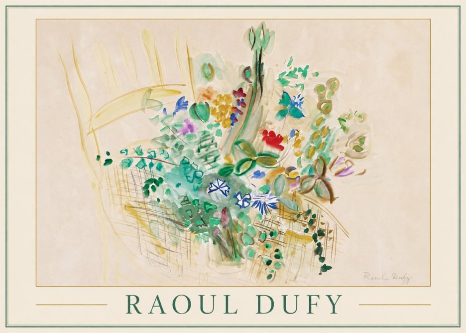 Raoul Dufy Bouquet in a Basket No1 - Póster