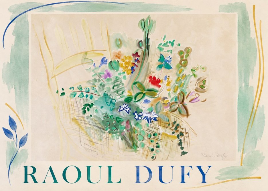 Raoul Dufy Bouquet in a Basket No4 - Póster