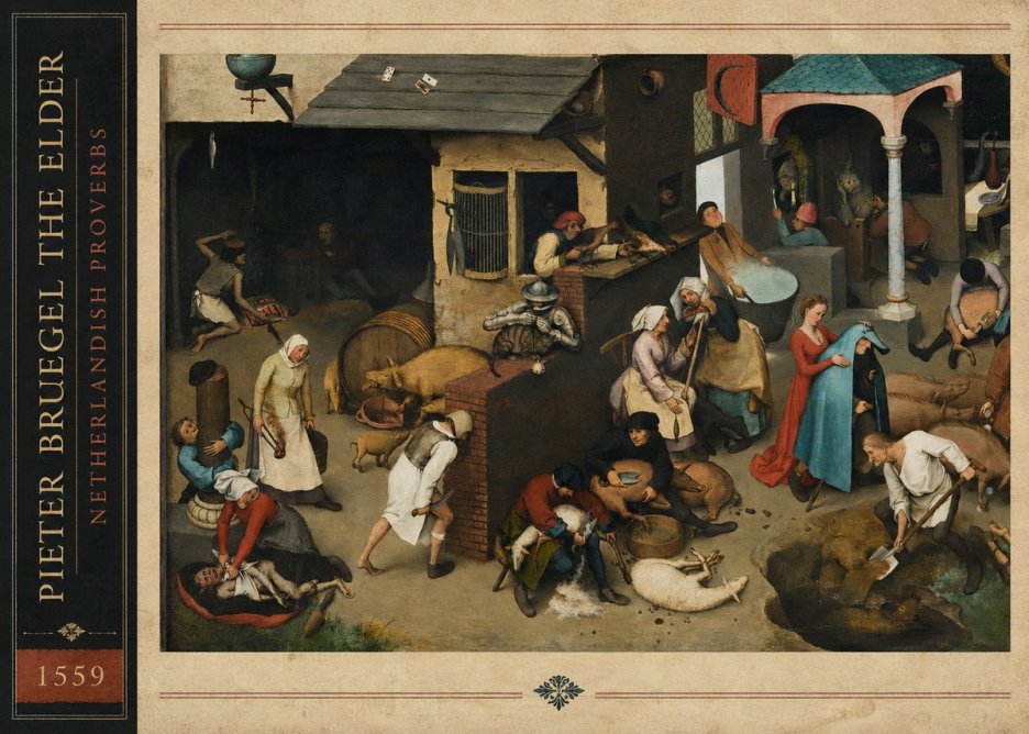 Pieter Bruegel Netherlandish Proverbs VI No3 - Póster