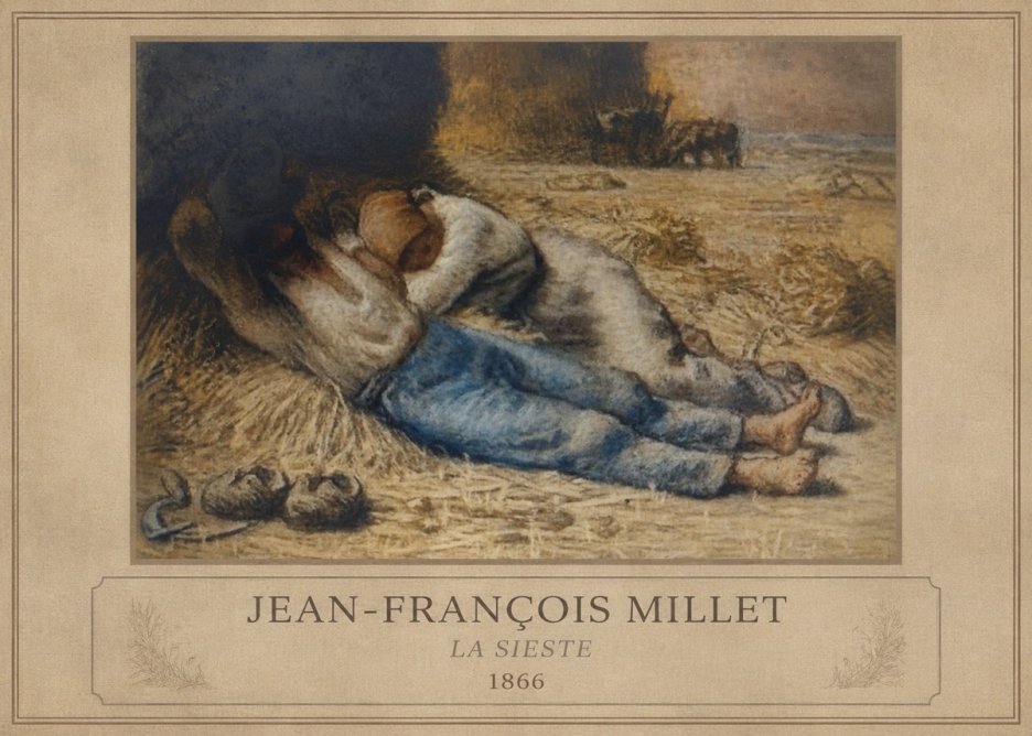 Jean-François Millet La Sieste No1 - Póster
