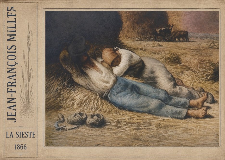 Jean-François Millet La Sieste No2 - Póster