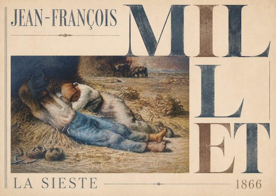 Jean-François Millet La Sieste No4 - Póster