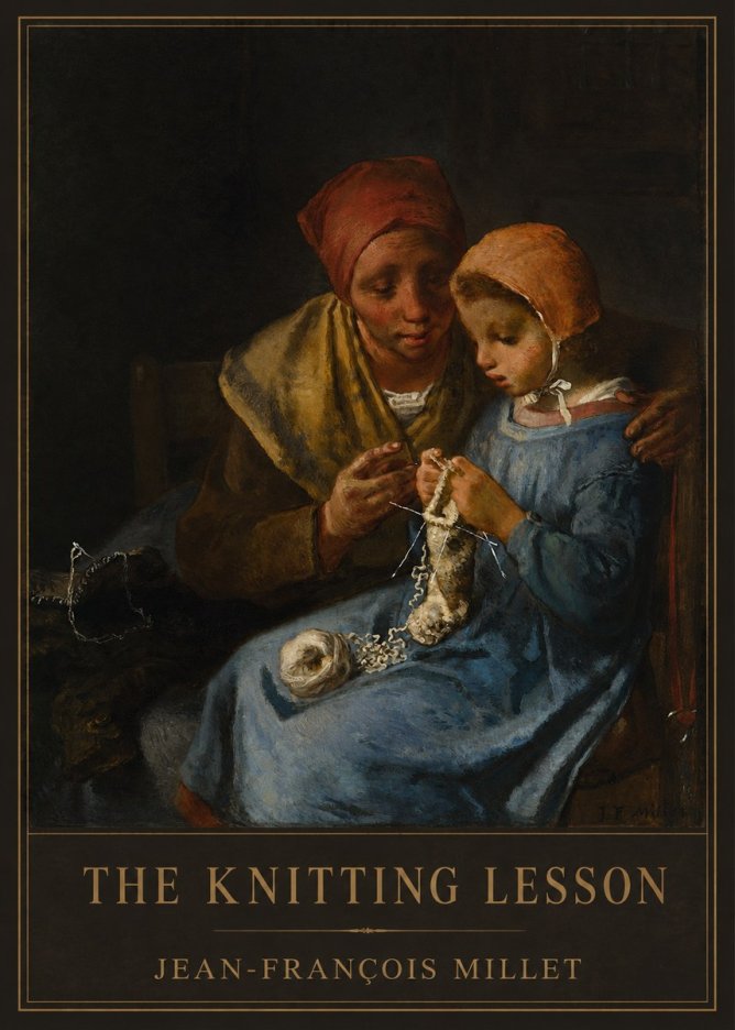 Jean-François Millet The Knitting Lesson I No1 - Póster