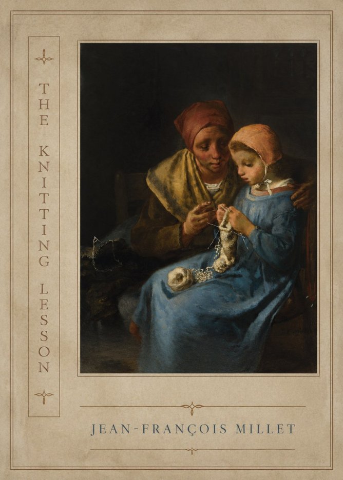 Jean-François Millet The Knitting Lesson I No2 - Póster