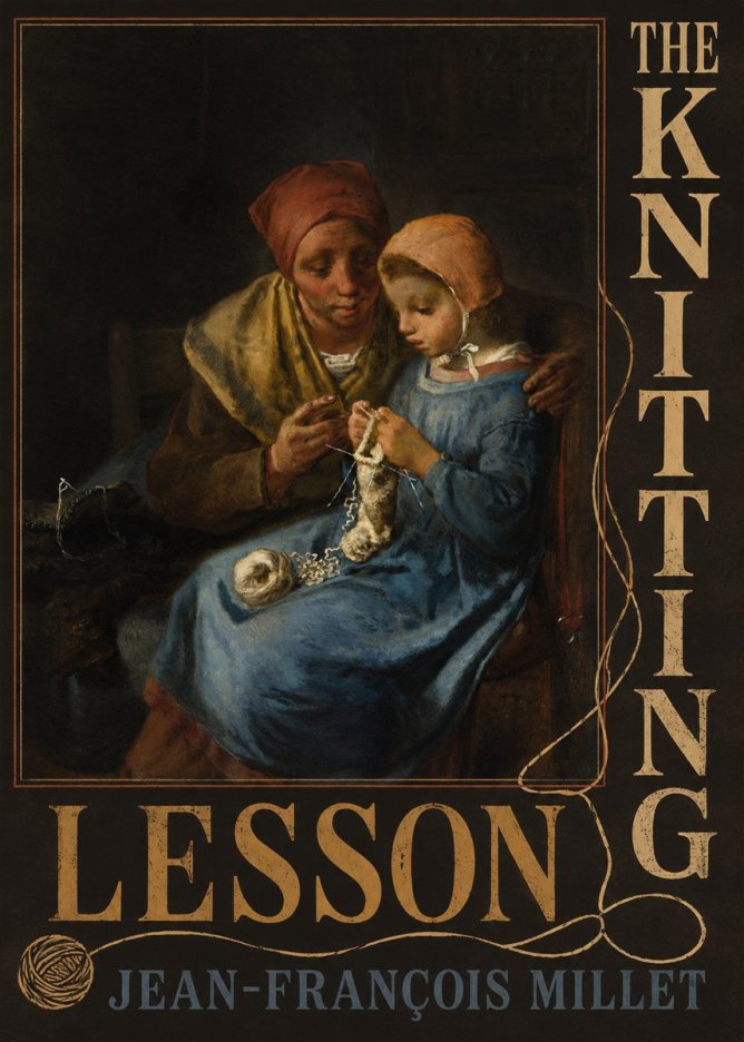 Jean-François Millet The Knitting Lesson I No6 - Póster