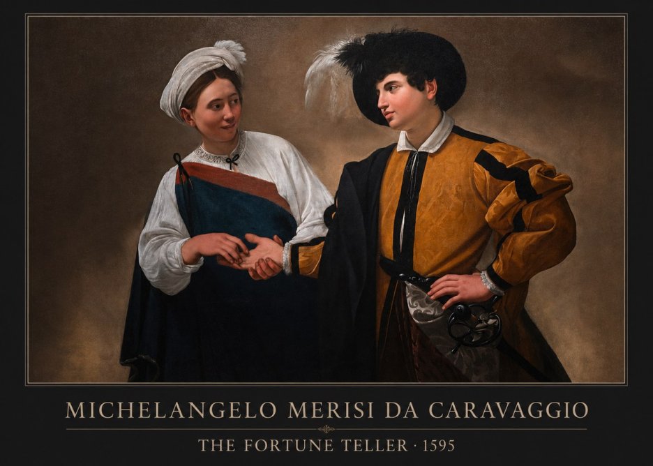 Michelangelo Merisi da Caravaggio The Fortune Teller II No1 - Póster