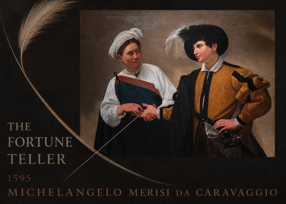 Michelangelo Merisi da Caravaggio The Fortune Teller II No6 - Póster