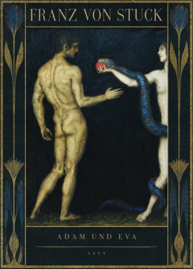 Franz von Stuck Adam Und Eva No6 - Póster