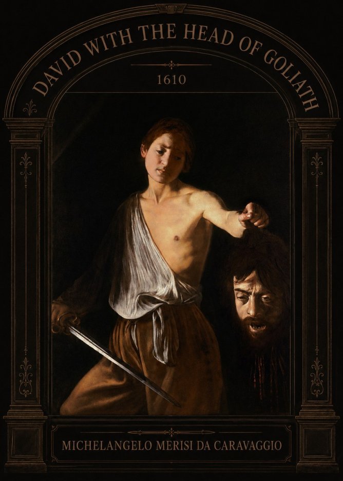 Michelangelo Merisi da Caravaggio David with the Head of Goliath III No3 - Póster