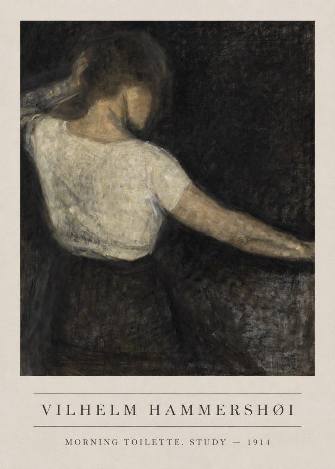 Vilhelm Hammershøi Morning Toilette. Study No1 - Póster
