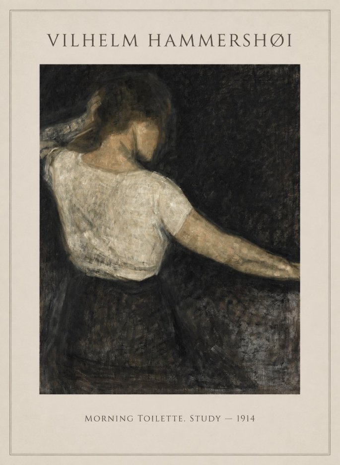 Vilhelm Hammershøi Morning Toilette. Study No6 - Póster