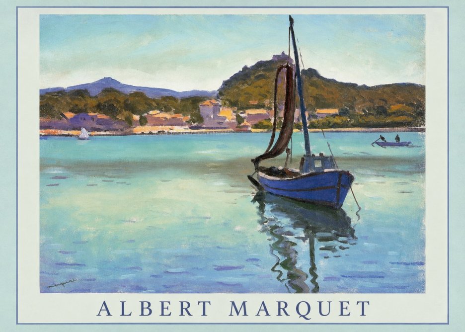 Albert Marquet Blue Boat in the Harbor No1 - Póster