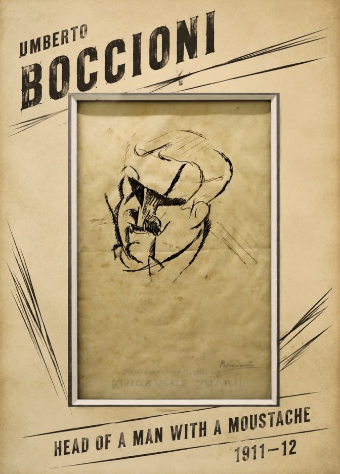 Umberto Boccioni Head of a Man with a Moustache No1 - Póster