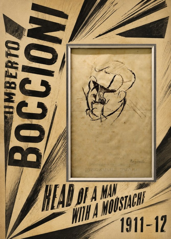 Umberto Boccioni Head of a Man with a Moustache No5 - Póster