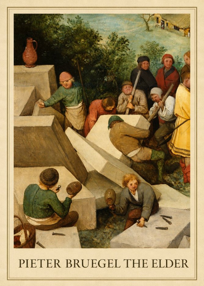 Pieter Bruegel The Tower of Babel V No1 - Póster