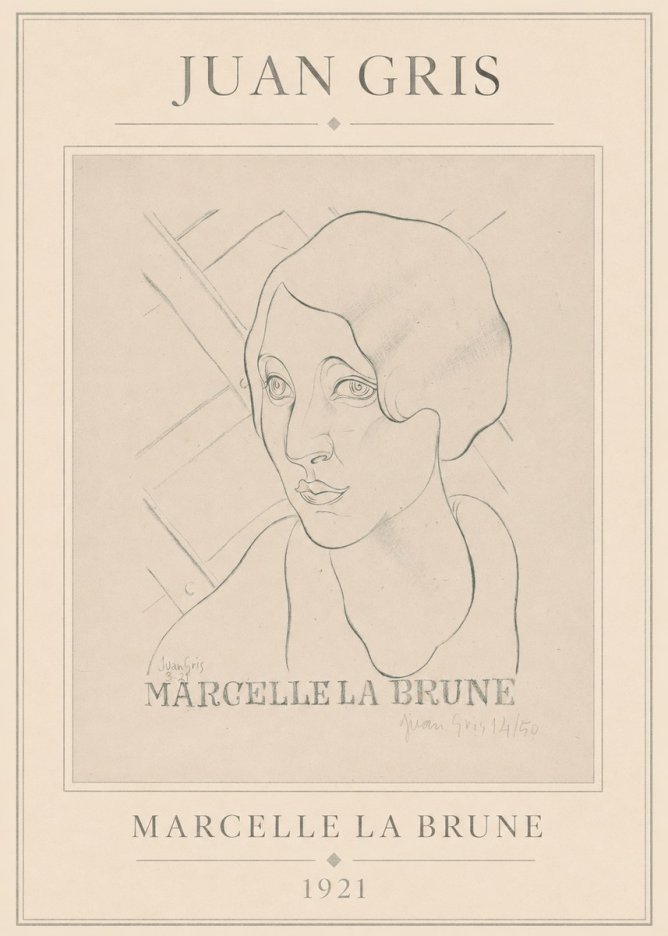 Juan Gris Marcelle La Brune II No1 - Póster