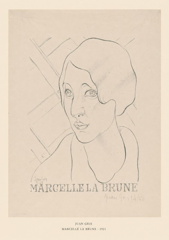 Juan Gris Marcelle La Brune II No6 - Póster