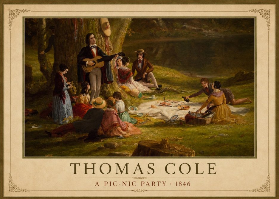 Thomas Cole A Pic-nic Party No3 - Póster