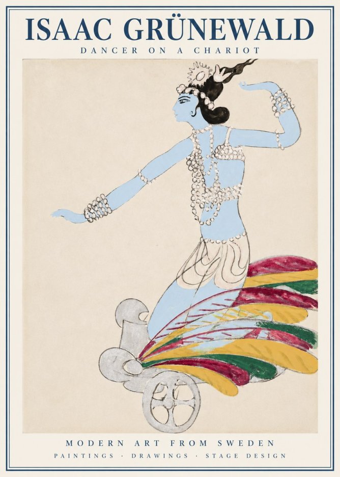 Isaac Grünewald Dancer on a Chariot No1 - Póster
