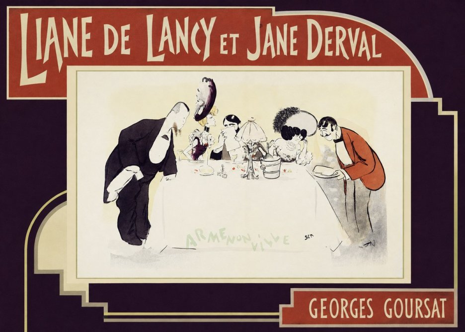 Georges Goursat Liane De Lancy Et Jane Derval No4 - Póster