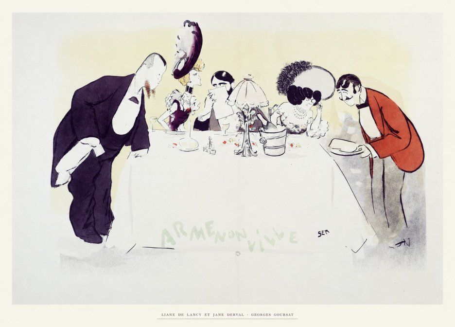 Georges Goursat Liane De Lancy Et Jane Derval No6 - Póster