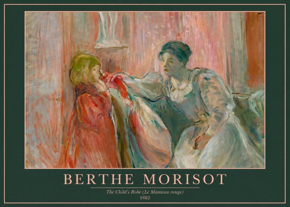 Berthe Morisot The Child's Robe (Le Manteau Rouge) No2 - Póster