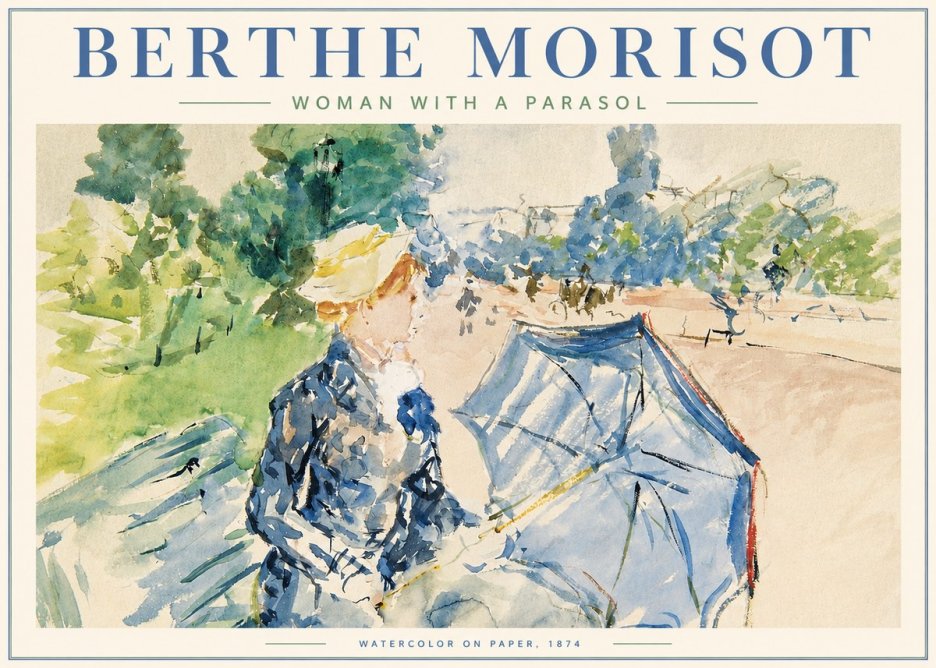 Berthe Morisot Woman with a Parasol No3 - Póster