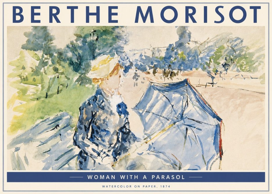 Berthe Morisot Woman with a Parasol No4 - Póster