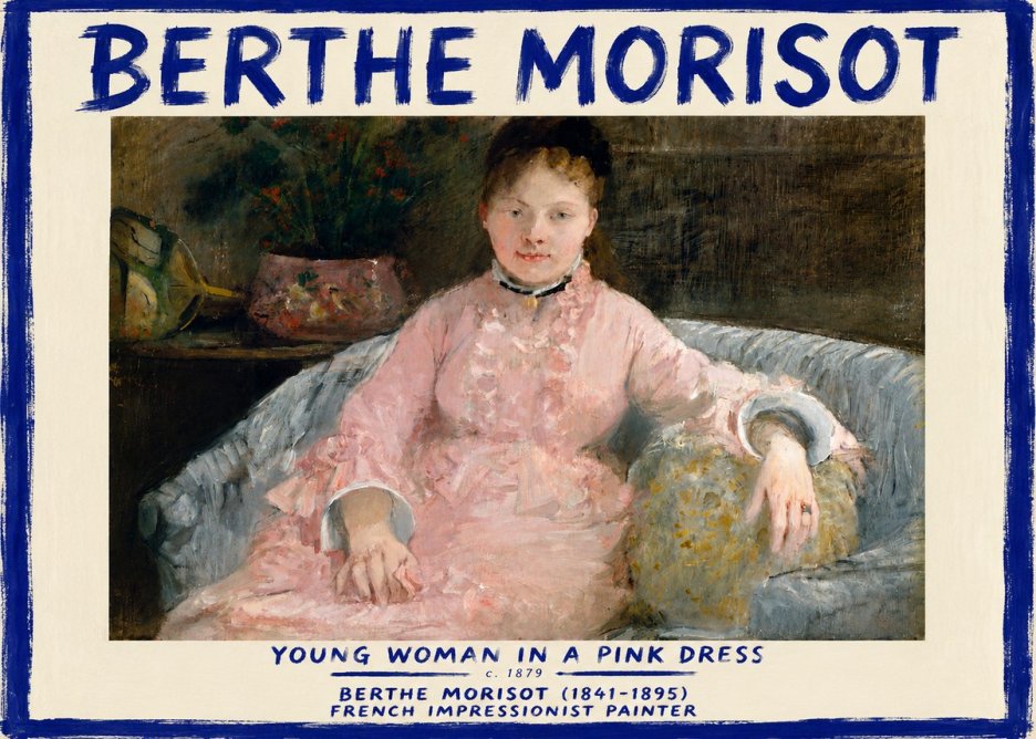 Berthe Morisot Young Woman in a Pink Dress I No3 - Póster
