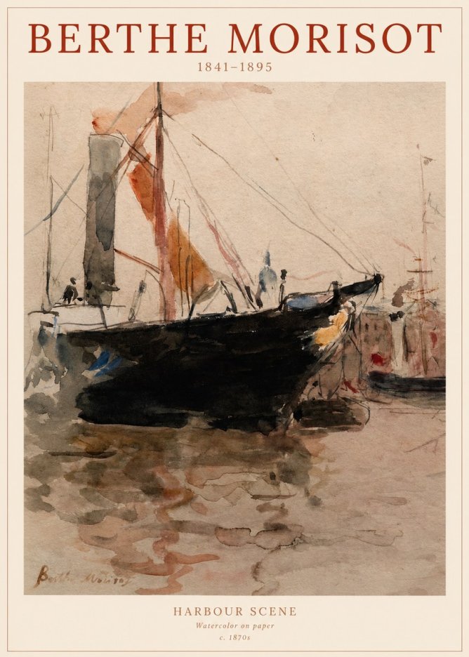 Berthe Morisot Harbour Scene No1 - Póster