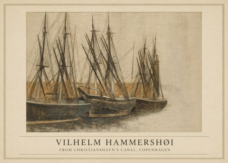 Vilhelm Hammershøi From Christianshavn's Canal, Copenhagen No1 - Póster