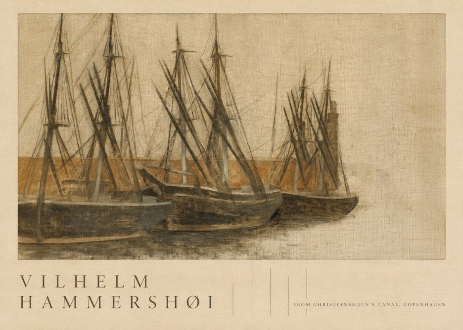 Vilhelm Hammershøi From Christianshavn's Canal, Copenhagen No5 - Póster