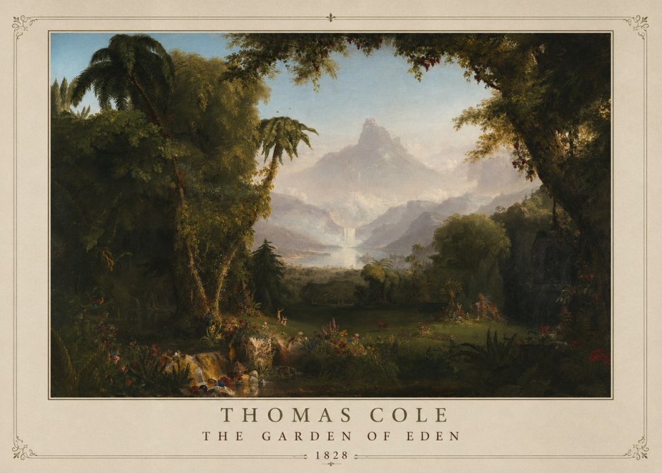 Thomas Cole The Garden of Eden I No1 - Póster