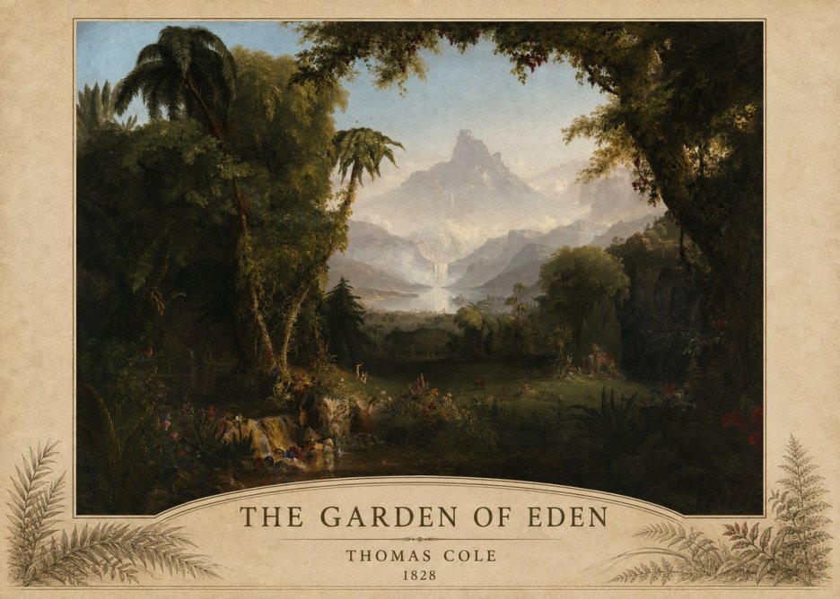 Thomas Cole The Garden of Eden I No5 - Póster