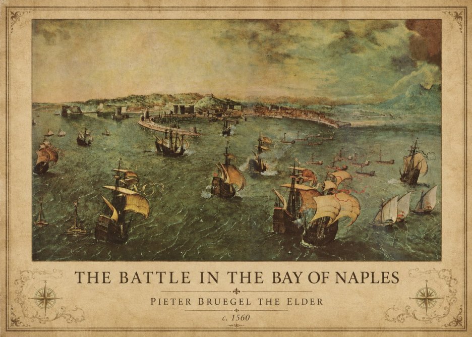 Pieter Bruegel The Battle in the Bay of Naples No1 - Póster