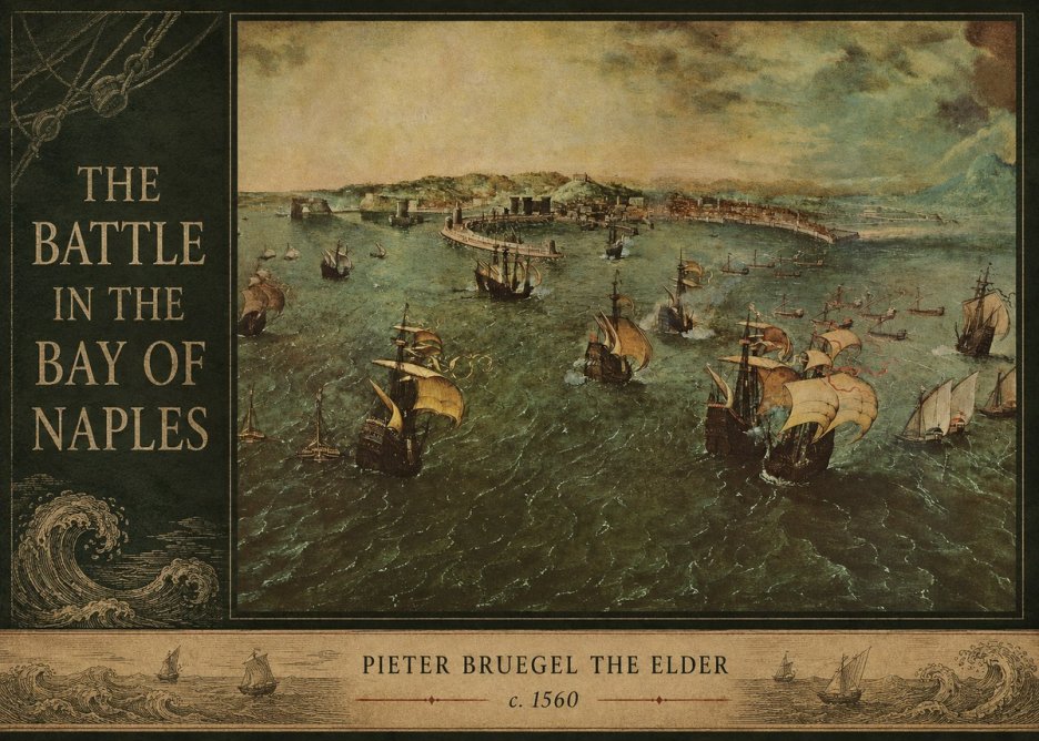 Pieter Bruegel The Battle in the Bay of Naples No3 - Póster