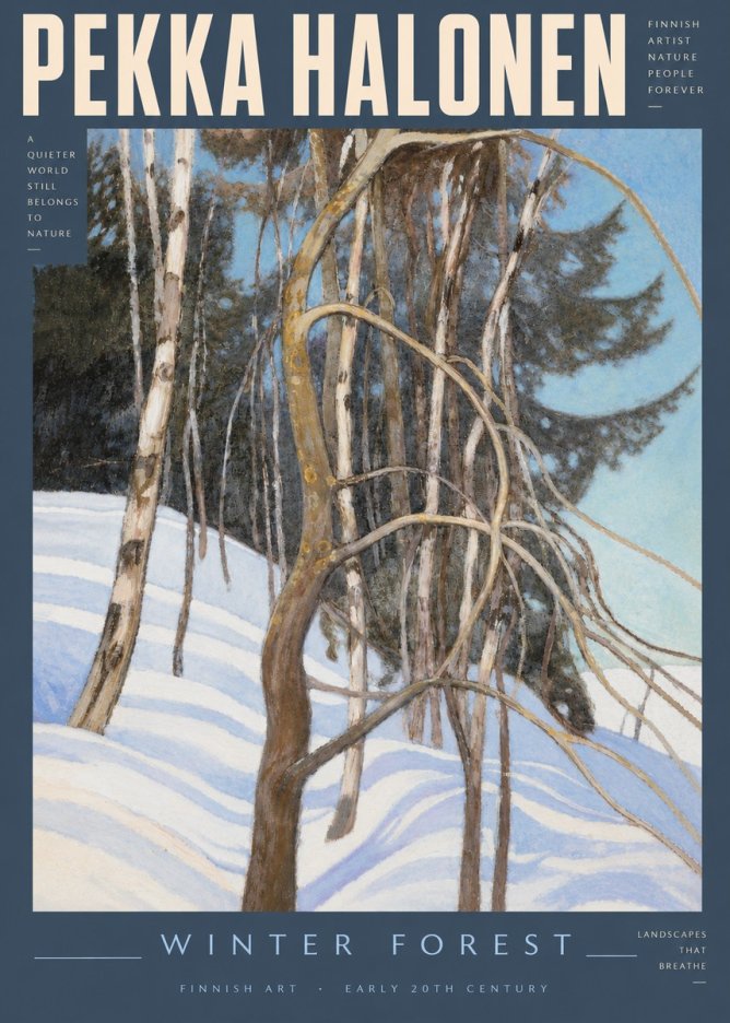 Pekka Halonen Winter Forest III No5 - Póster