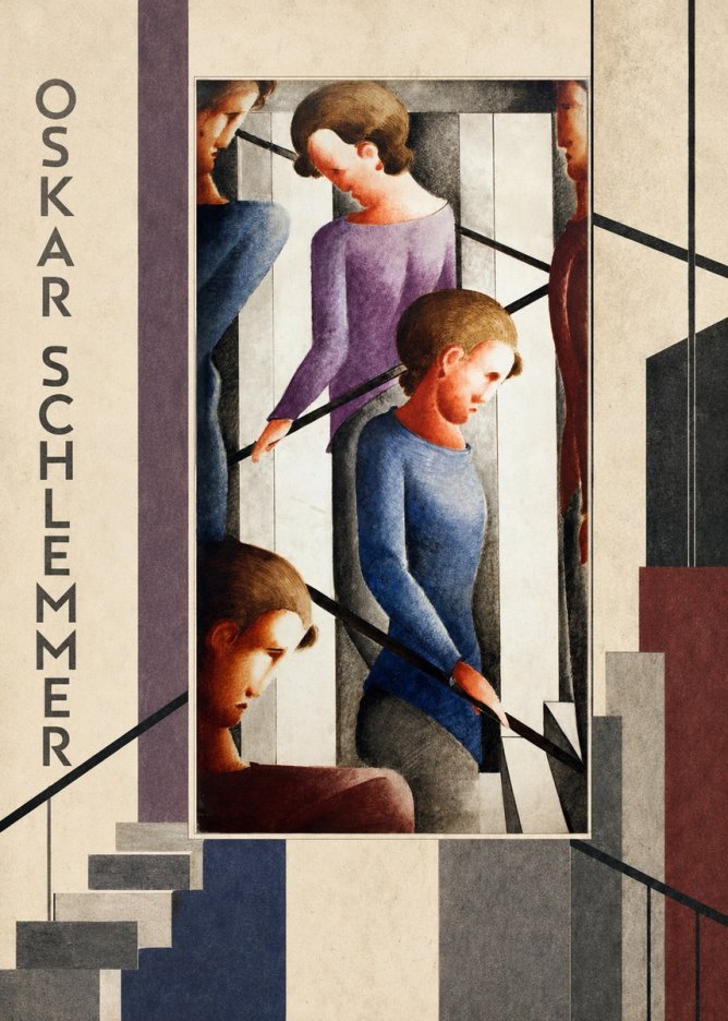 Oskar Schlemmer Staircase Figures I No3 - Póster