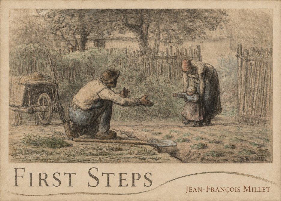 Jean-François Millet First Steps No3 - Póster