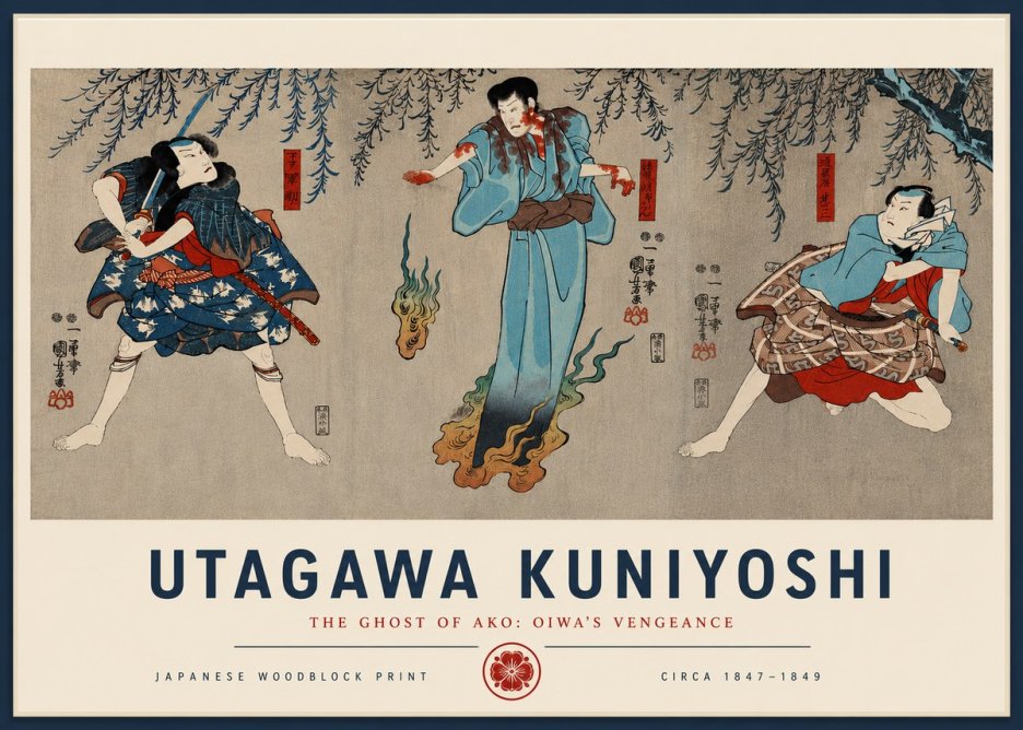 Utagawa Kuniyoshi The Ghost of Ako: Oiwa's Vengeance No4 - Póster