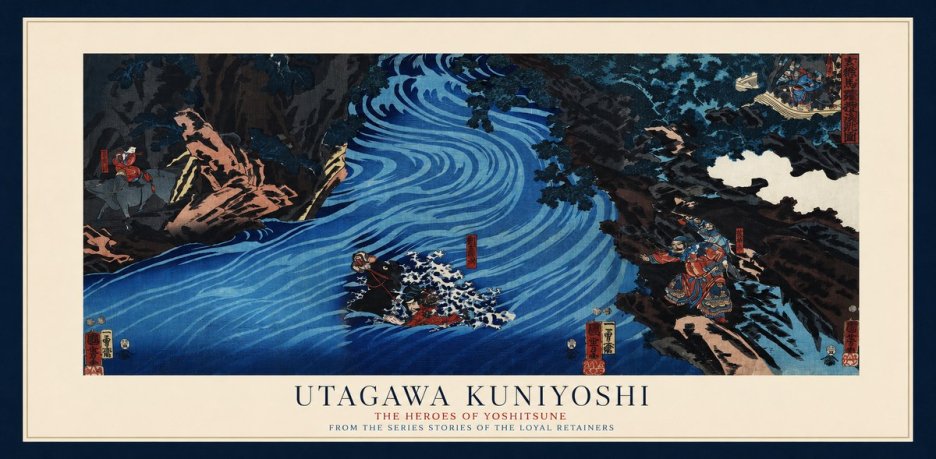 Utagawa Kuniyoshi The Heroes of Yoshitsune No1 - Póster