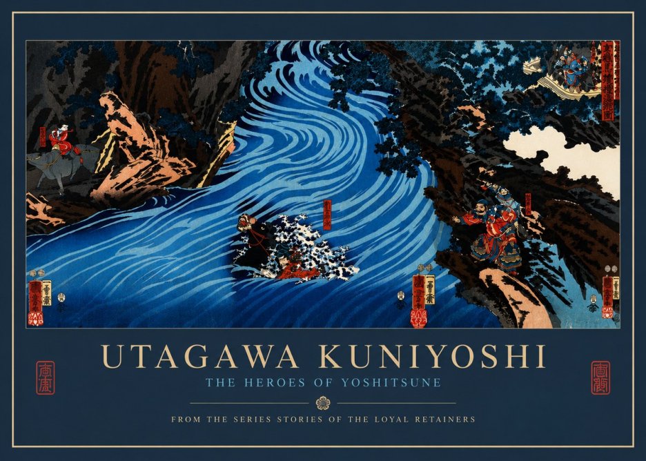 Utagawa Kuniyoshi The Heroes of Yoshitsune No5 - Póster
