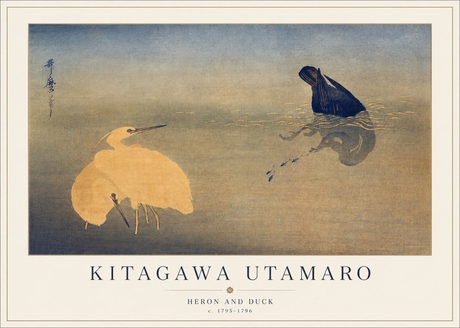 Kitagawa Utamaro Heron and Duck No3 - Póster