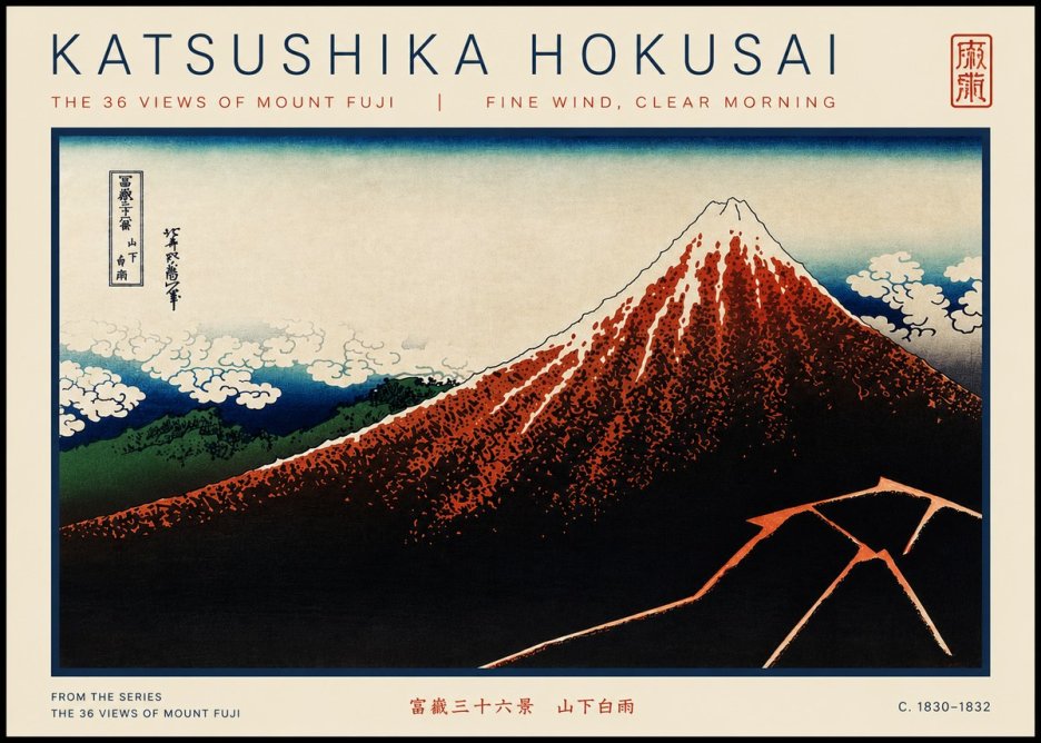 Katsushika Hokusai Fine Wind, Clear Morning No5 - Póster